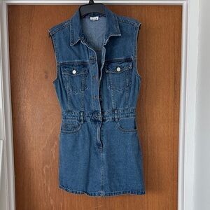 Le Lis Blue Denim Sleeveless Mini Dress